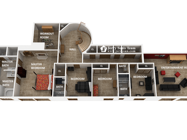 3D Floor Plan-Lower Level1