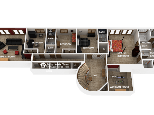 3D Floor Plan-Lower Level2