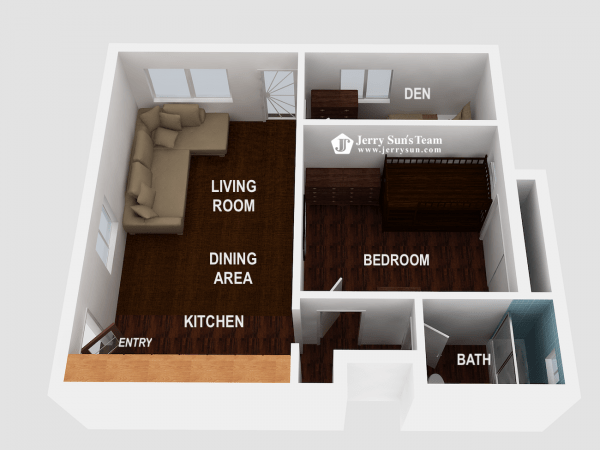 UNIT#A-3D Floor Plan-Logo