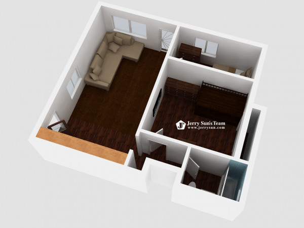 UNIT#A-3D Floor Plan-Logo