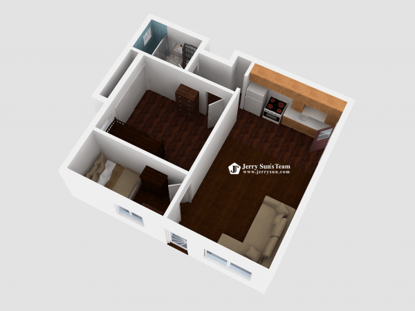 UNIT#A-3D Floor Plan-Logo