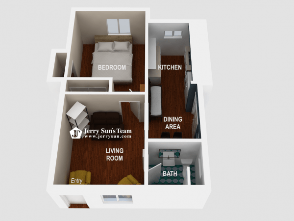 UNIT#B-3D Floor Plan-Logo2