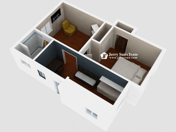 UNIT#B-3D Floor Plan-Logo7