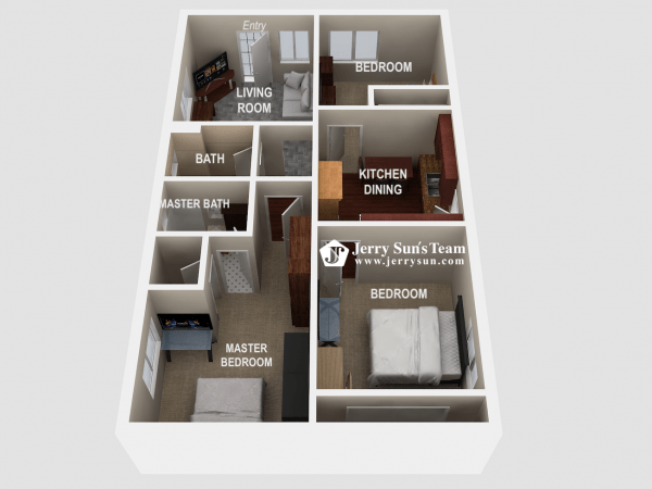 UNIT#C-3D Floor Plan-Logo4