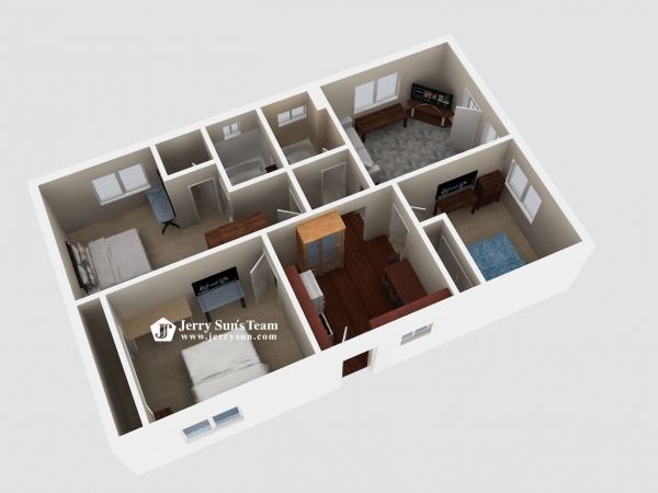 UNIT#C-3D Floor Plan-Logo5
