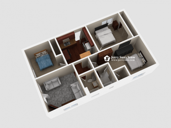 UNIT#C-3D Floor Plan-Logo6