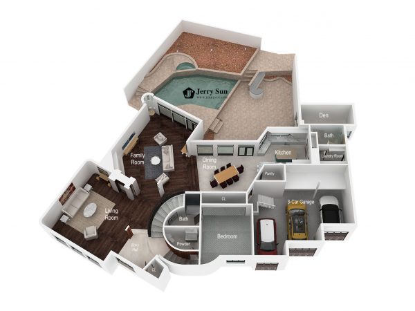 3D Floor Plan-Main Level Logo1