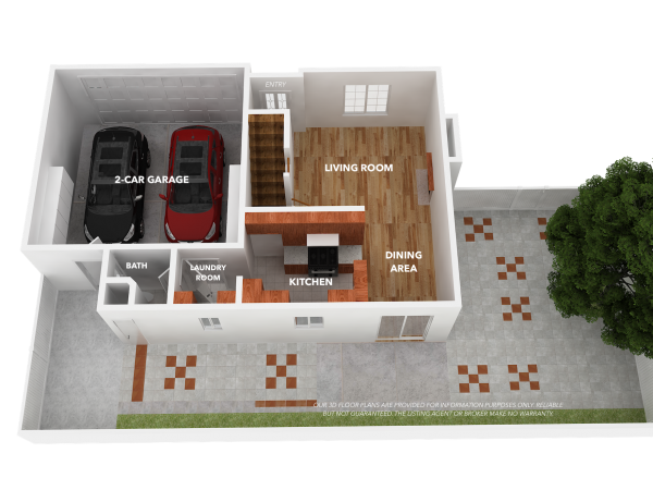 3D Floor Plan-Ground Level3