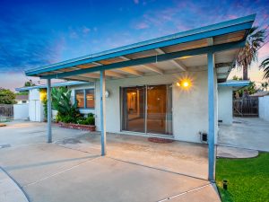 Backyard Patio View Twilight