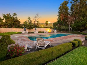 Backyard Pool Twilight View