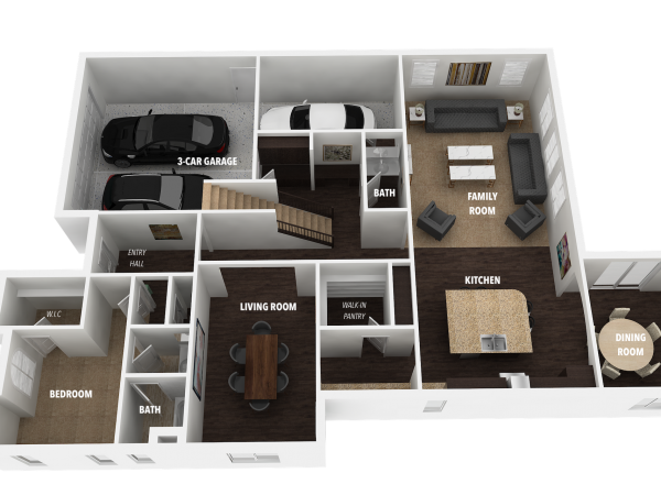 3D Floor Plan-Ground Level3